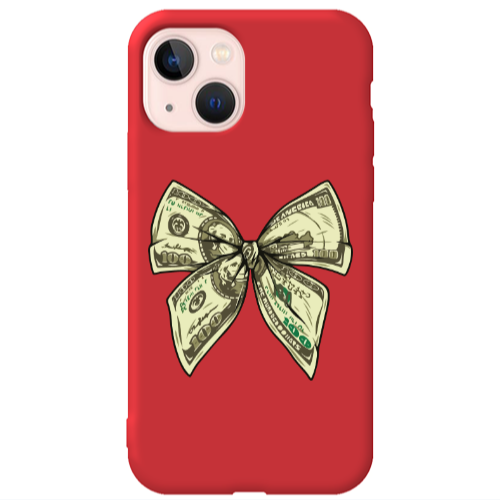 Apple iPhone 13 Bowtie Dollars Red Colored Silicone TPU Θήκη