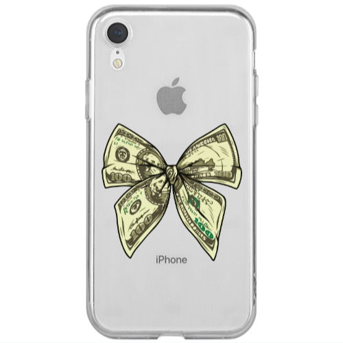 Apple iPhone Xr Bowtie Dollars Transparent Silicone TPU Θήκη