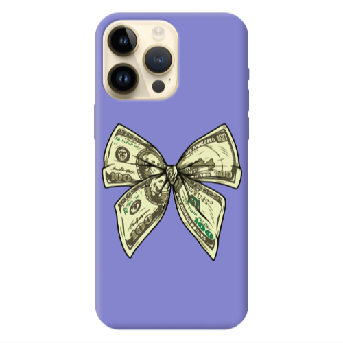 Apple iPhone 13 Pro Max Bowtie Dollars Purple Colored Silicone TPU Θήκη
