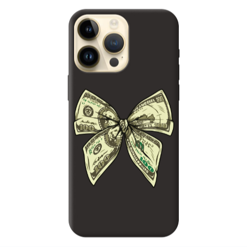 Apple iPhone 13 Pro Max Bowtie Dollars Black Colored Silicone TPU Θήκη