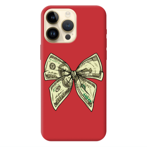Apple iPhone 13 Pro Max Bowtie Dollars Red Colored Silicone TPU Θήκη