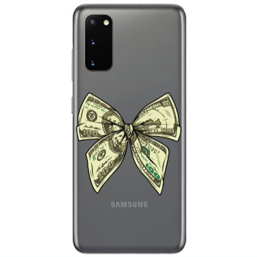 Samsung S20 Bowtie Dollars Transparent Silicone TPU Θήκη