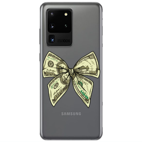 Samsung S20 Ultra Bowtie Dollars Transparent Silicone TPU Θήκη