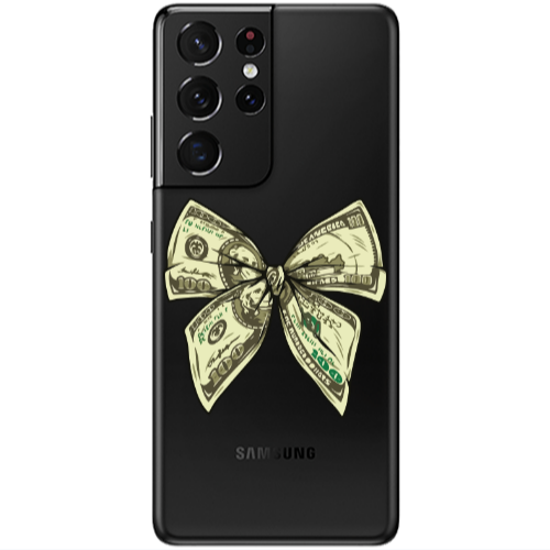 Samsung S21 Ultra Bowtie Dollars Transparent Silicone TPU Θήκη
