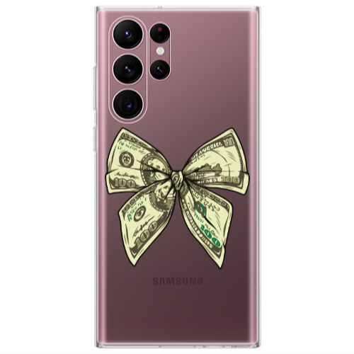 Samsung S22 Ultra Bowtie Dollars Transparent Silicone TPU Θήκη