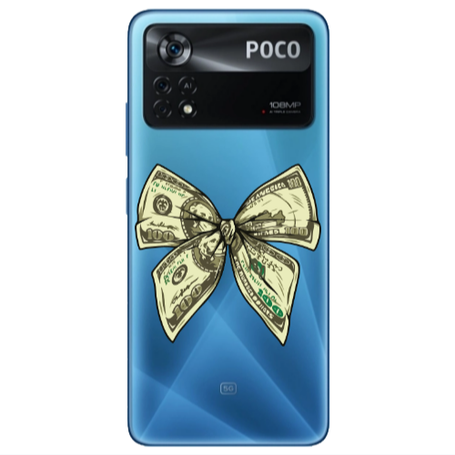 Xiaomi Poco X4 Pro Bowtie Dollars Transparent Silicone TPU Θήκη
