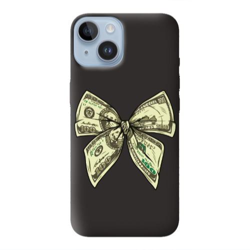 Apple iPhone 14  Bowtie Dollars Black Colored Silicone TPU Θήκη