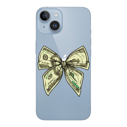 Apple iPhone 14 Plus Bowtie Dollars Transparent Silicone TPU Θήκη