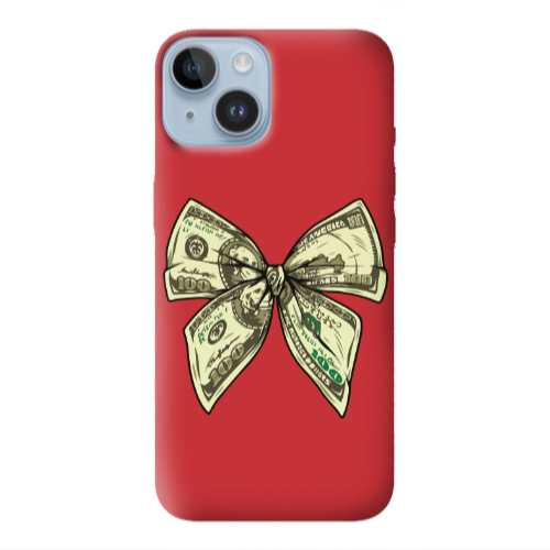 Apple iPhone 14 Plus Bowtie Dollars Red Colored Silicone TPU Θήκη