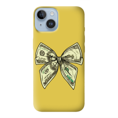 Apple iPhone 14 Plus Bowtie Dollars Yellow Colored Silicone TPU Θήκη