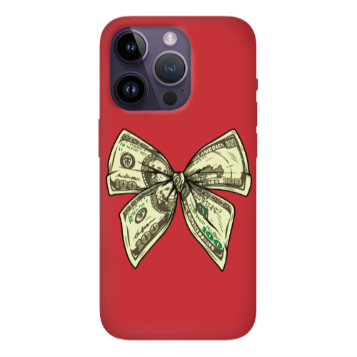 Apple iPhone 14 Pro Max Bowtie Dollars Red Colored Silicone TPU Θήκη