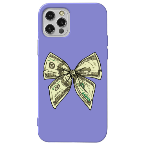 Apple iPhone 13 Pro Bowtie Dollars Purple Colored Silicone TPU Θήκη