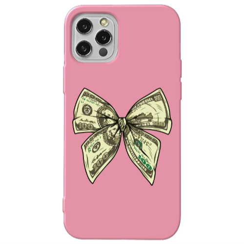 Apple iPhone 13 Pro Bowtie Dollars Pink Colored Silicone TPU Θήκη