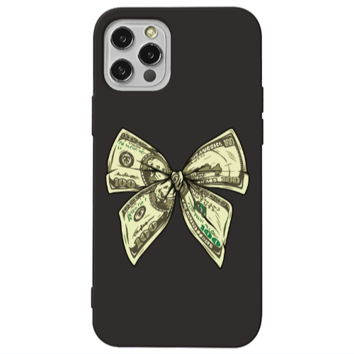 Apple iPhone 13 Pro Bowtie Dollars Black Colored Silicone TPU Θήκη