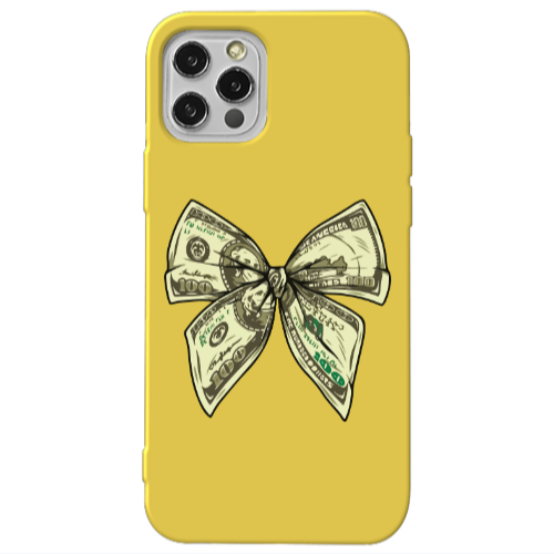 Apple iPhone 13 Pro Bowtie Dollars Yellow Colored Silicone TPU Θήκη