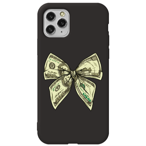 Apple iPhone 11 Pro Max Bowtie Dollars Black Colored Silicone TPU Θήκη