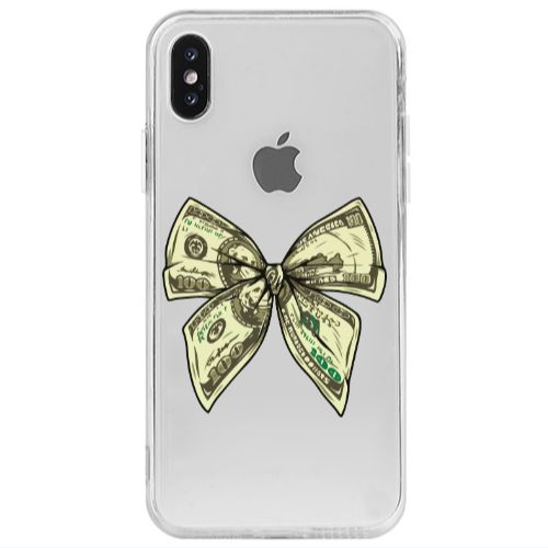 Apple iPhone Xs Max Bowtie Dollars Transparent Silicone TPU Θήκη
