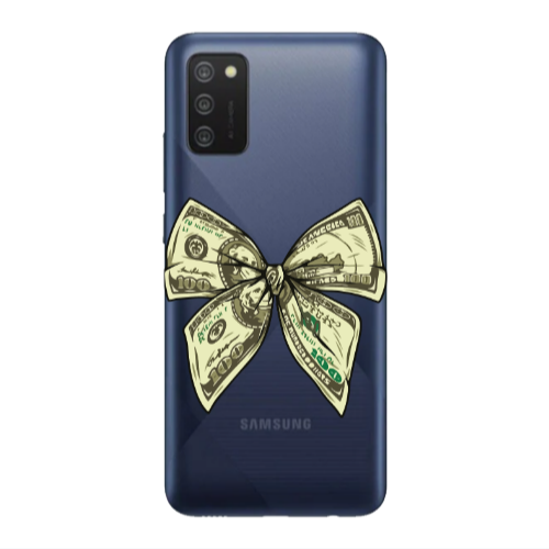 Samsung A03S Bowtie Dollars Transparent Silicone TPU Θήκη