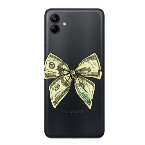 Samsung A04 Bowtie Dollars Transparent Silicone TPU Θήκη