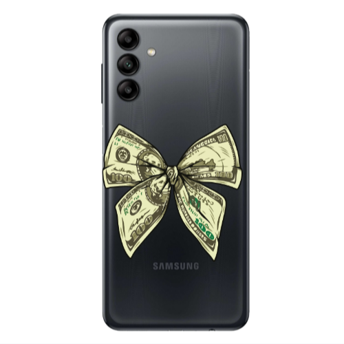 Samsung A04S Bowtie Dollars Transparent Silicone TPU Θήκη