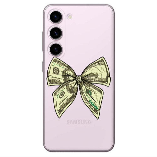 Samsung S23 Plus Bowtie Dollars Transparent Silicone TPU Θήκη