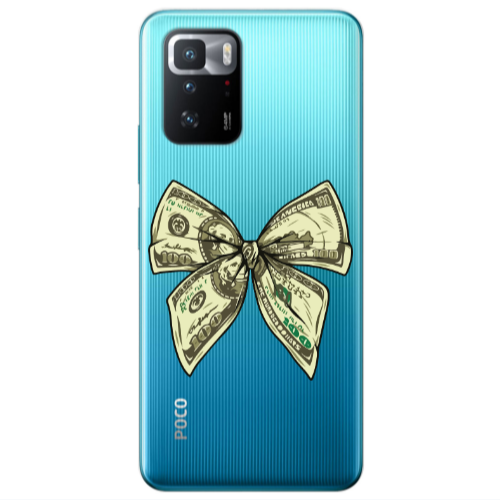Xiaomi Poco X3 GT Bowtie Dollars Transparent Silicone TPU Θήκη