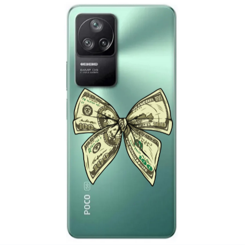 Xiaomi Poco F4 Bowtie Dollars Transparent Silicone TPU Θήκη