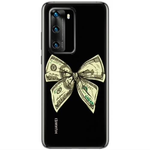 Huawei P40 Bowtie Dollars Transparent Silicone TPU Θήκη