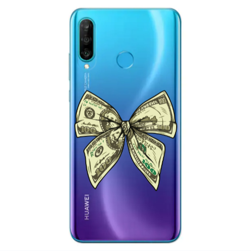 Huawei P30 Lite Bowtie Dollars Transparent Silicone TPU Θήκη