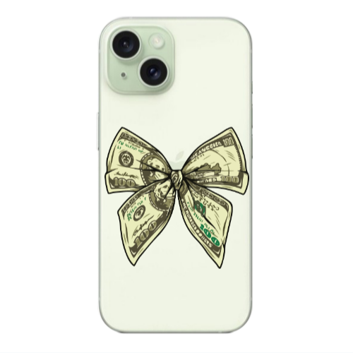 Apple iPhone 15 Bowtie Dollars Transparent Silicone TPU Θήκη
