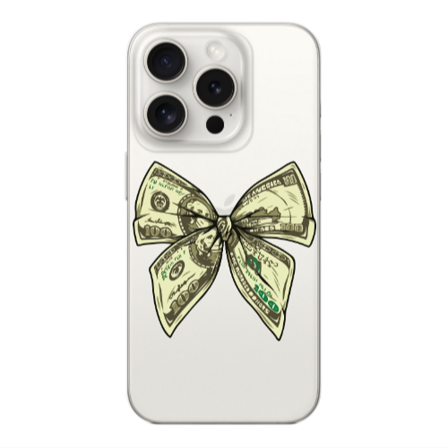 Apple iPhone 15 Pro Bowtie Dollars Transparent Silicone TPU Θήκη