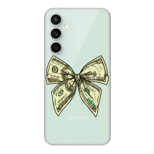 Samsung S23FE Bowtie Dollars Transparent Silicone TPU Θήκη