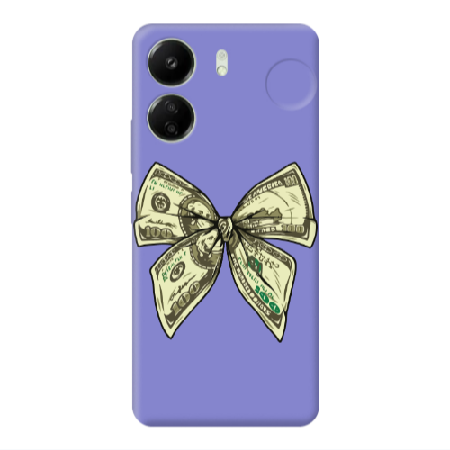 Xiaomi Redmi 13C Bowtie Dollars Purple Colored Silicone TPU Θήκη