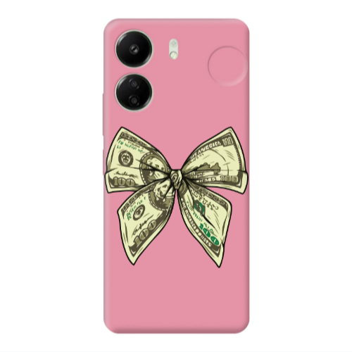 Xiaomi Redmi 13C Bowtie Dollars Pink Colored Silicone TPU Θήκη