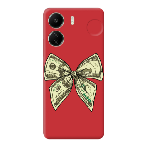 Xiaomi Redmi 13C Bowtie Dollars Red Colored Silicone TPU Θήκη