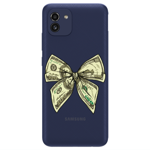 Samsung A03 Bowtie Dollars Transparent Silicone TPU Θήκη