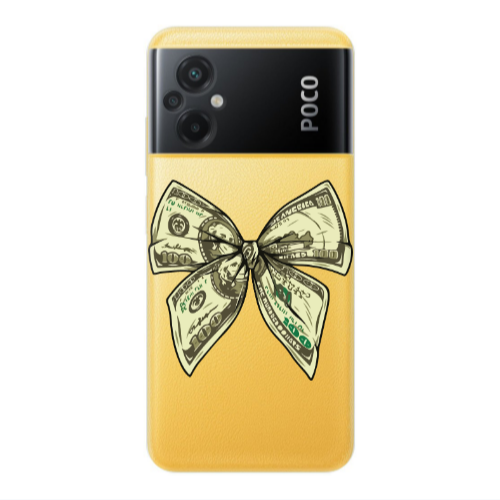 Xiaomi Poco M5 Bowtie Dollars Transparent Silicone TPU Θήκη