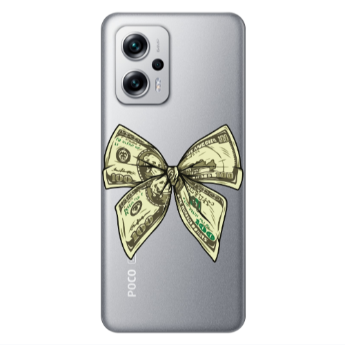 Xiaomi Poco X4 GT Bowtie Dollars Transparent Silicone TPU Θήκη
