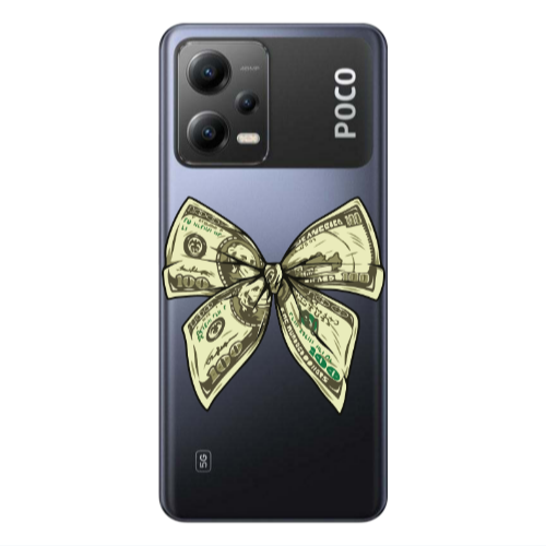 Xiaomi Poco X5 Bowtie Dollars Transparent Silicone TPU Θήκη