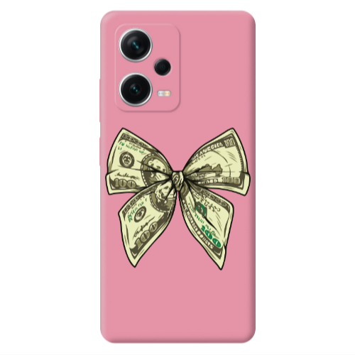 Xiaomi Poco X5 Bowtie Dollars Pink Colored Silicone TPU Θήκη