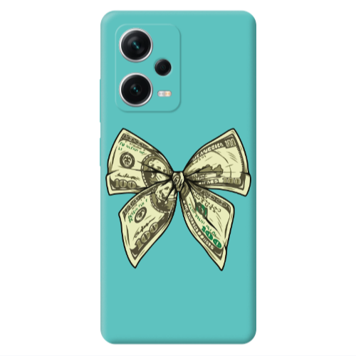 Xiaomi Poco X5 Bowtie Dollars Turquoise Colored Silicone TPU Θήκη