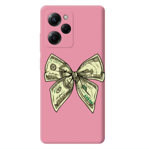 Xiaomi Poco X5 Pro Bowtie Dollars Pink Colored Silicone TPU Θήκη