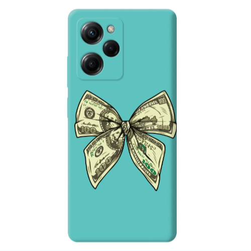 Xiaomi Poco X5 Pro Bowtie Dollars Turquoise Colored Silicone TPU Θήκη