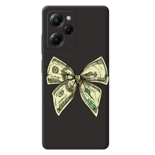 Xiaomi Poco X5 Pro Bowtie Dollars Black Colored Silicone TPU Θήκη