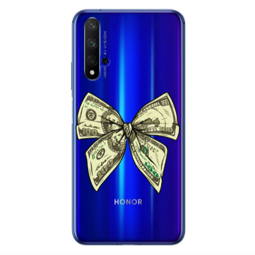 Huawei Nova 5 T Bowtie Dollars Transparent Silicone TPU Θήκη