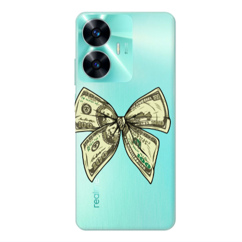 Realme C55 Bowtie Dollars Transparent Silicone TPU Θήκη