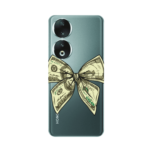 Honor 90 5G Bowtie Dollars Transparent Silicone TPU Θήκη