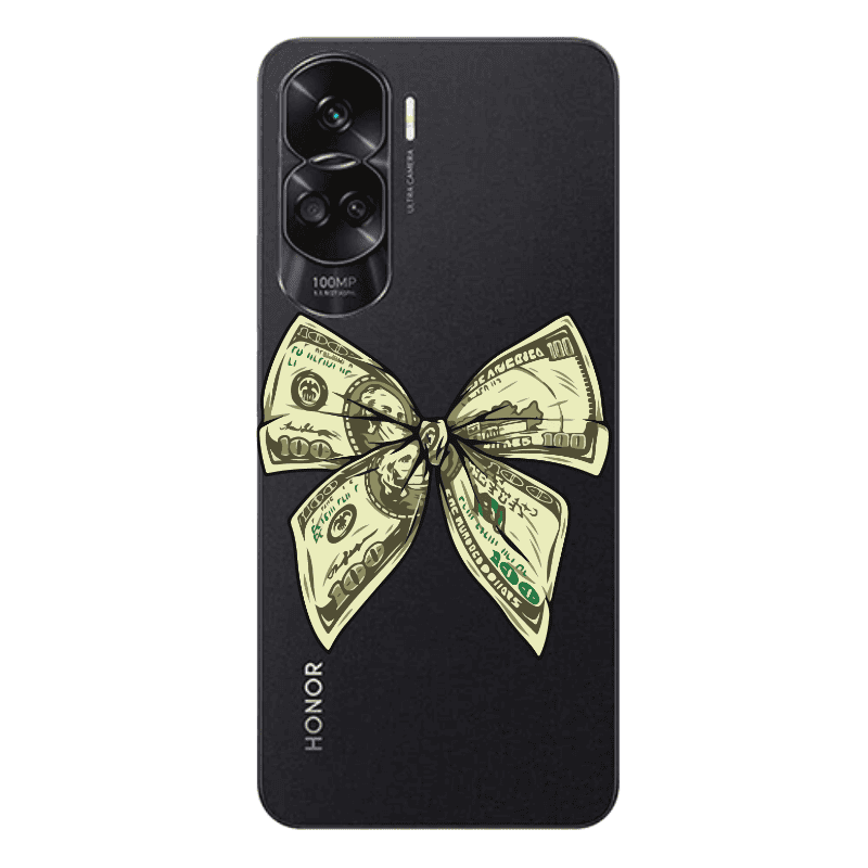 Honor 90 Lite 5G Bowtie Dollars Transparent Silicone TPU Θήκη