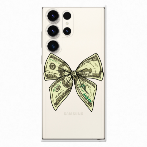 Samsung S24 Ultra Bowtie Dollars Transparent Silicone TPU Θήκη