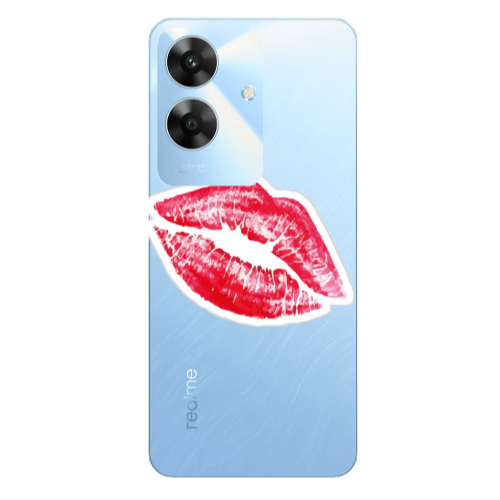 Realme Note 60 Drooling Tongue Transparent Silicone TPU Θήκη